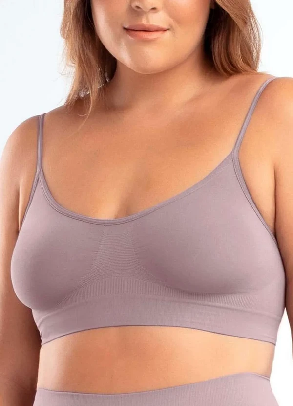 She - Top sem Aro e sem Bojo She 752.04 Ro03-Rosa-Queimado