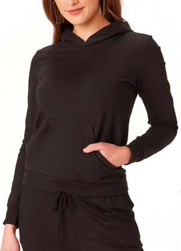Malwee - Blusa Feminina Moletom Malwee 1000054824 00004-Preto