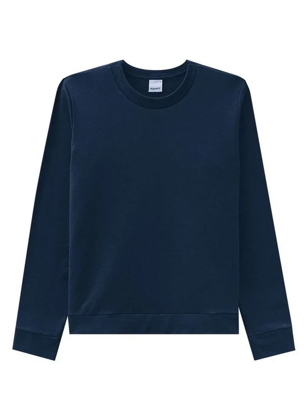 Malwee - Blusa Moletom Feminina Marinho 02023-Azul-Marinho