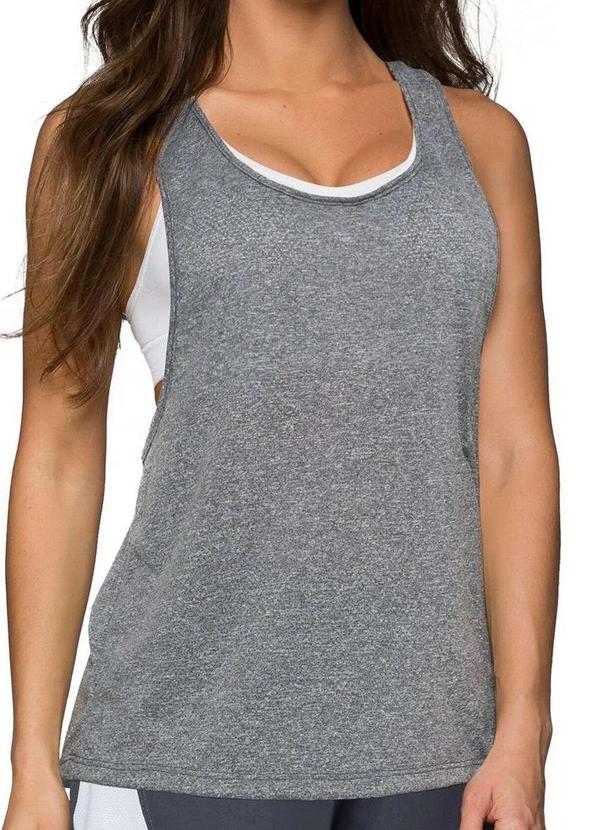 Selene - Camiseta Feminina Regata Selene 20855-001 599-Preto-Mescla