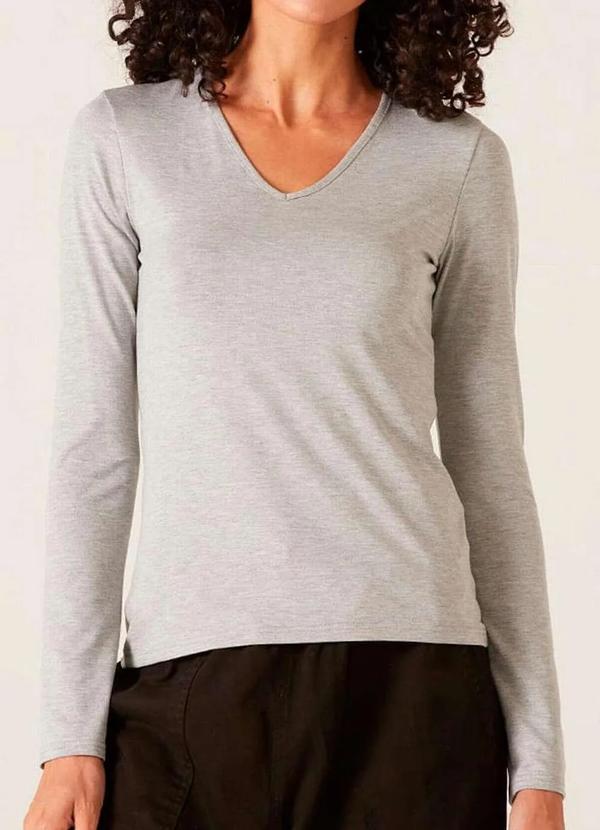 Malwee - Blusa Feminina Malwee 1000054823 50000-Cinza-Mescla