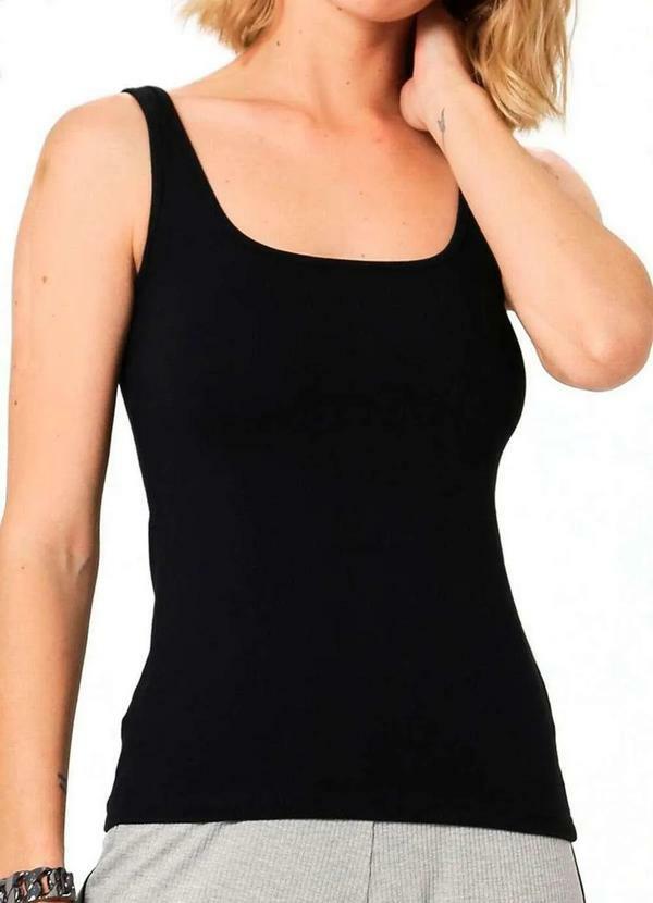 Malwee - Blusa Feminina Regata Malwee 1000004492 00004-Preta