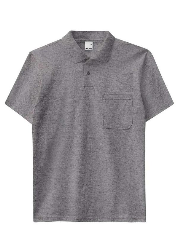 Malwee - Camiseta Polo Masculina Cinza 60000-Mescla