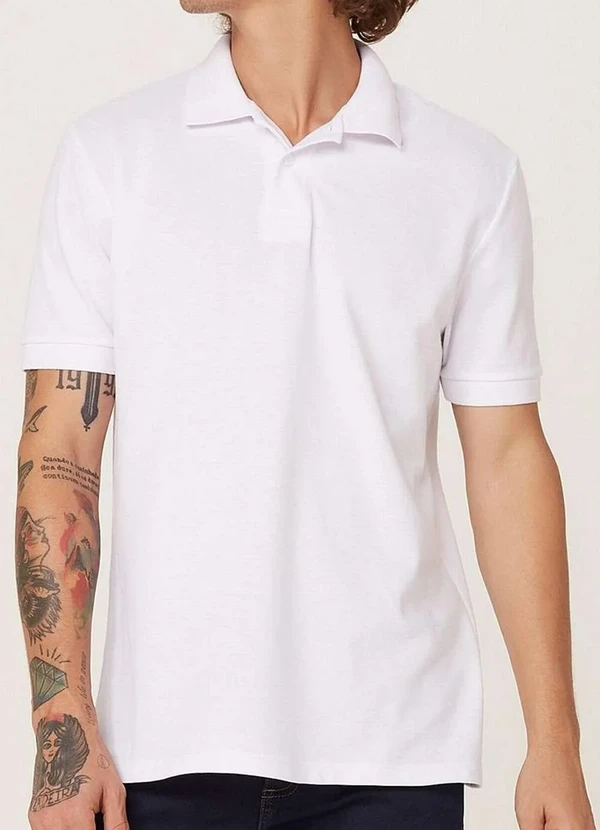 Hering - Camiseta Polo Masculina Hering N3a7 N0a-Branco