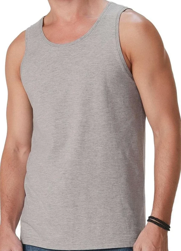 Malwee - Camiseta Masculina Regata Cinza 50000-Mescla 2