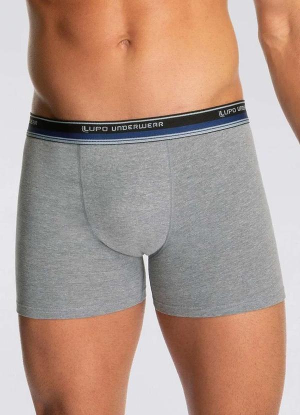 Lupo - Cueca Boxer Lupo 18500-001 8820-Chumbo-Mescla
