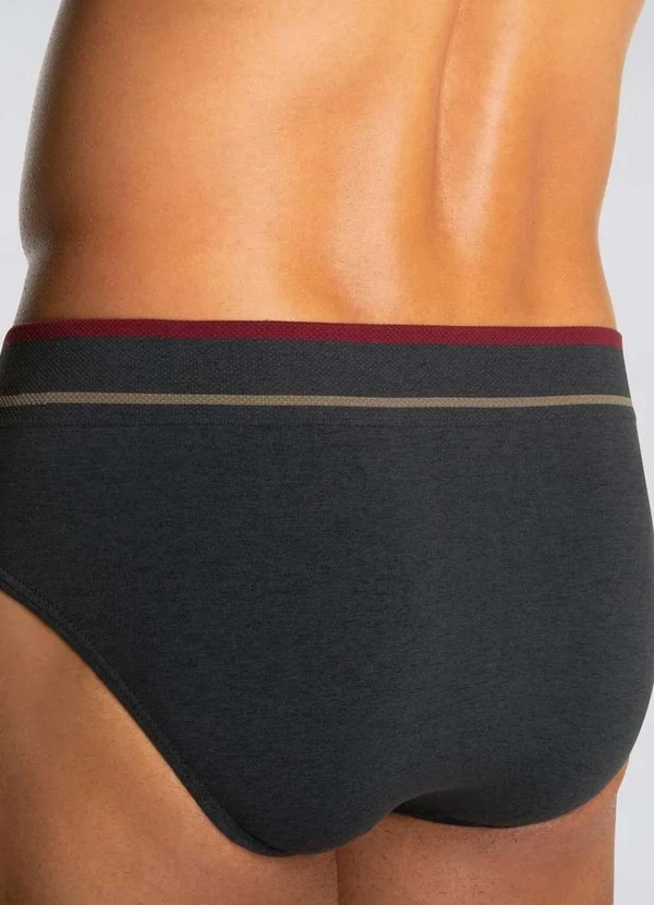 Lupo - Cueca Slip Lupo 624-003 9760-Preto-Mescla 2