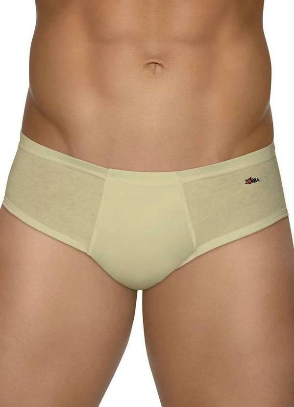 Cueca Slip Zorba 172 com Abertura Bege - Meias Sao Jorge