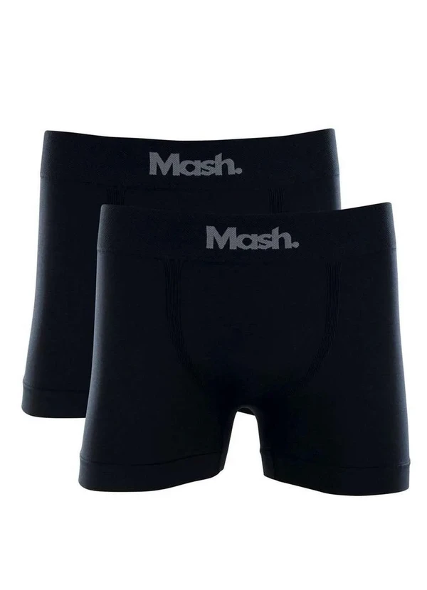 Mash - Kit/2 Cueca Boxer Mash 711.01 Pt00-Preto