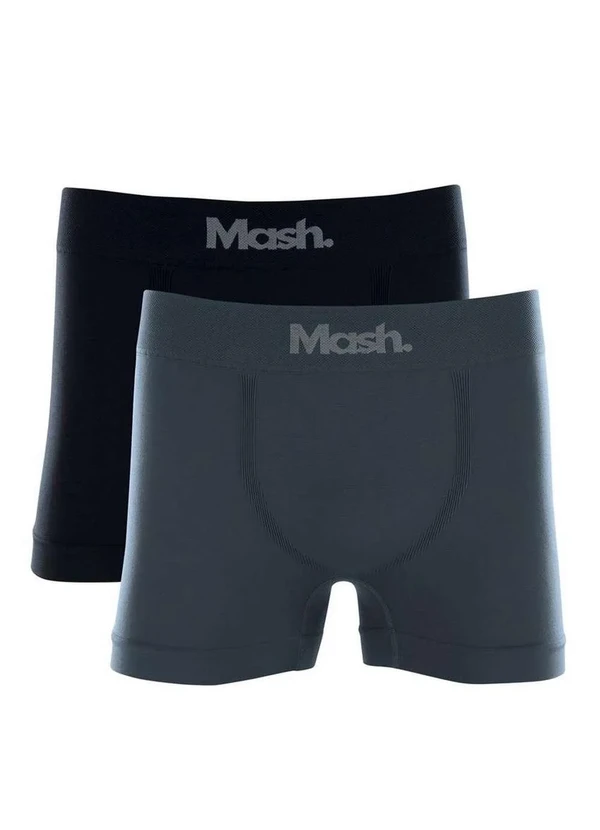 Mash - Kit/2 Cueca Boxer Mash 711.01 Pt01-Preto/Cinza