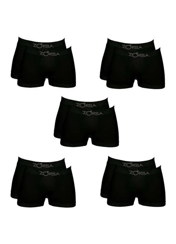 Zorba - Kit com 10 Cuecas Boxer Zorba 781 Preto