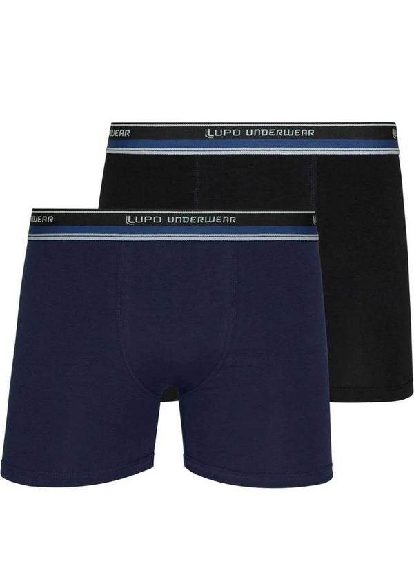 Lupo - Kit com 2 Cuecas Boxer Lupo 18500-088 0910-Marinho-Preto