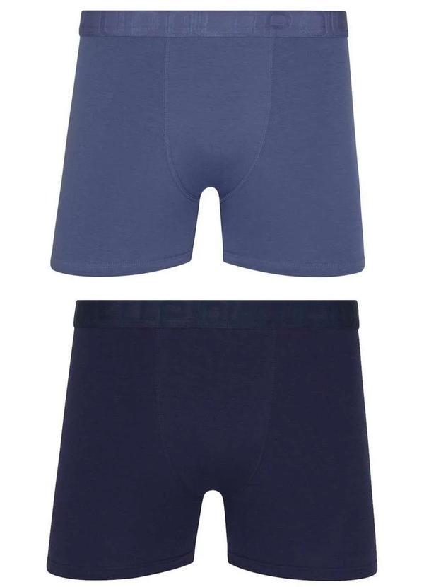 Lupo - Kit com 2 Cuecas Boxer Lupo 784-088 0904-Azul-Marinho