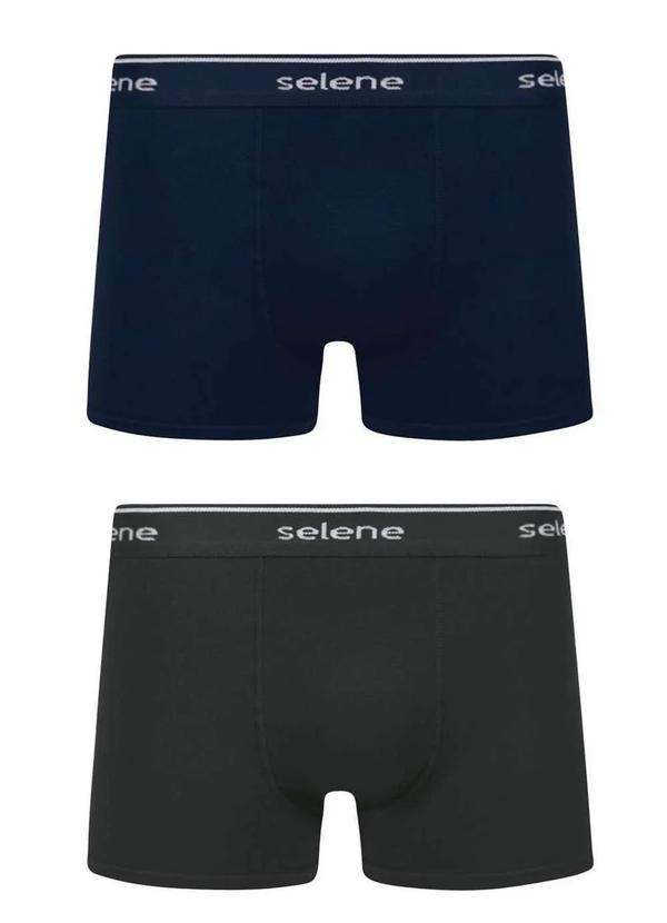 Selene - Kit com 2 Cuecas Boxer Selene 11450-001 994-Marinho-Preto