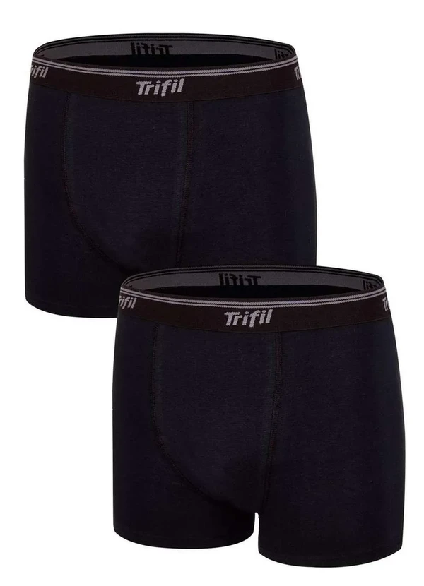 Trifil - Kit com 2 Cuecas Boxer Trifil Qe 5326 0014-Preto/Preto