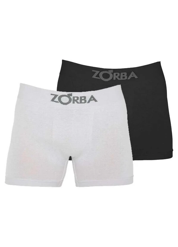Zorba - Kit com 2 Cuecas Boxer Zorba 781 Colorido 01-Branco