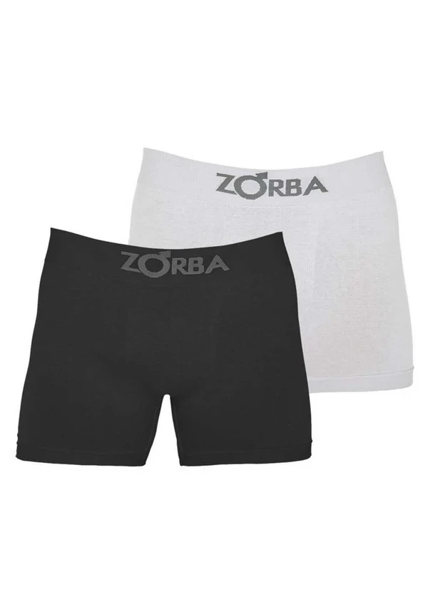 Zorba - Kit com 2 Cuecas Boxer Zorba 781 Colorido Preto-Branco