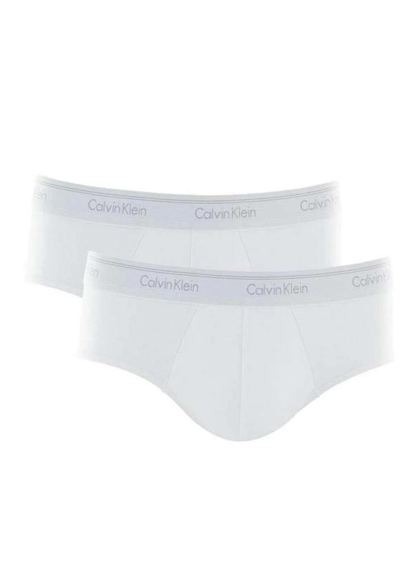 Calvin Klein - Kit com 2 Cuecas Slip Calvin Klein C11.01 Br00-Branco