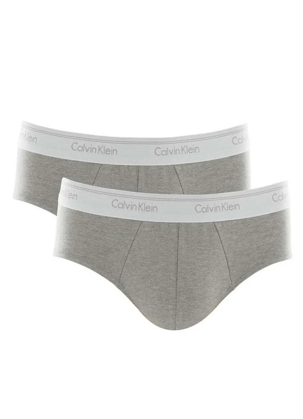 Calvin Klein - Kit com 2 Cuecas Slip Calvin Klein C11.01 Cz05-Cinza