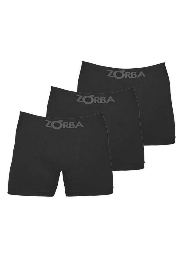 Zorba - Kit com 3 Cuecas Boxer Zorba 781 15-Preto