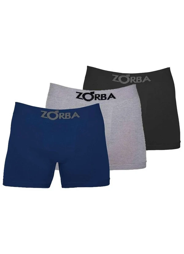 Zorba - Kit com 3 Cuecas Boxer Zorba 781 Colorido Mescla-Claro