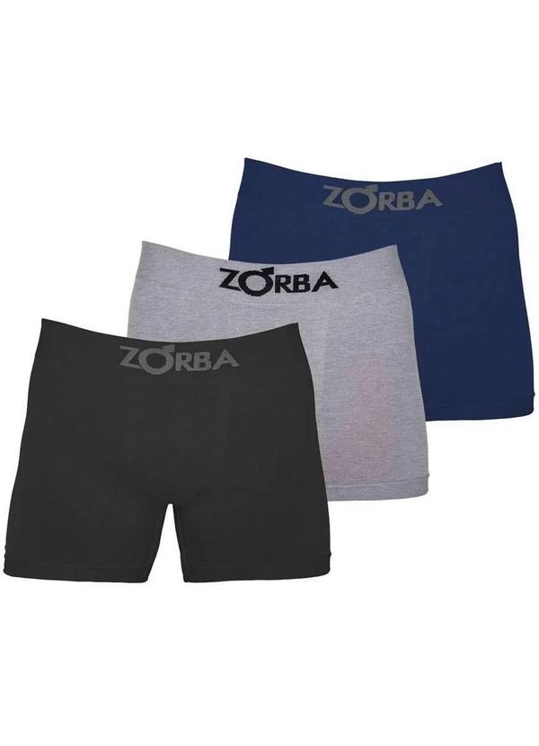 Zorba - Kit com 3 Cuecas Boxer Zorba 781 Colorido Preto-Mescla-Marinho