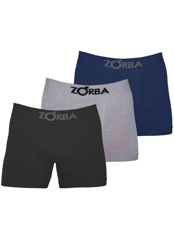 Zorba - Kit com 3 Cuecas Boxer Zorba 781 Colorido Preto-Mescla-Marinho 1