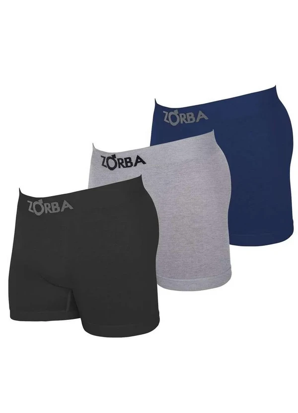 Zorba - Kit com 3 Cuecas Boxer Zorba 781 Colorido Preto-Mescla-Marinho 2