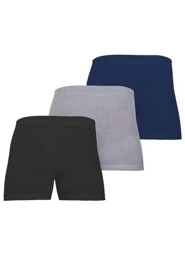 Zorba - Kit com 3 Cuecas Boxer Zorba 781 Colorido Preto-Mescla-Marinho 3