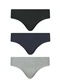 Selene - Kit com 3 Cuecas Slip Selene 11910-001 998-Royal/Chumbo/Marinho - variação: 999-Preto/Marinho/Cinza-Mescla