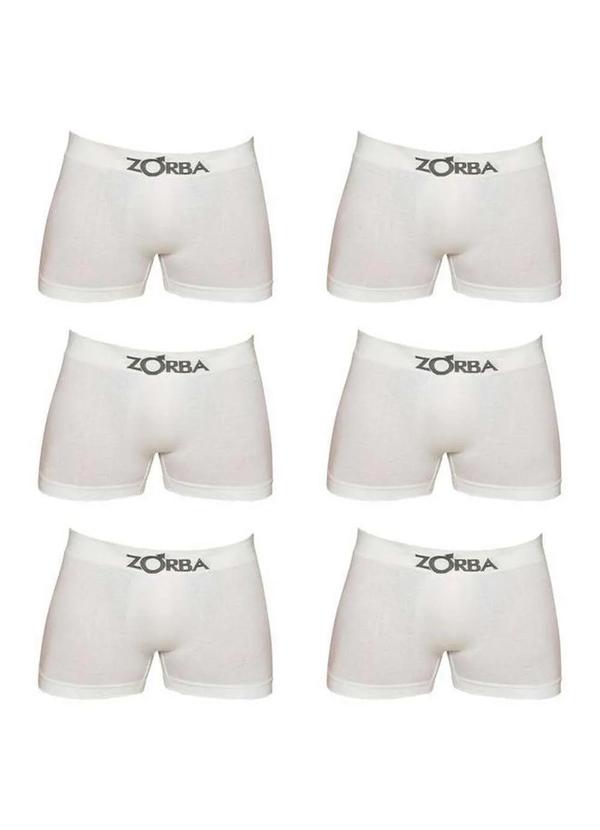 Zorba - Kit com 6 Cuecas Boxer Zorba 781 Branco
