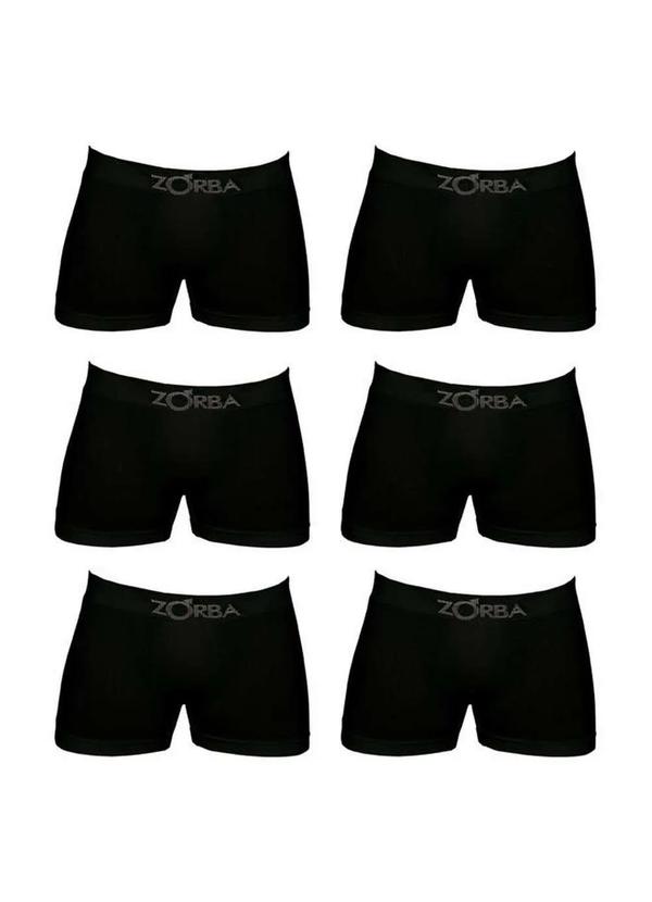 Zorba - Kit com 6 Cuecas Boxer Zorba 781 Preto