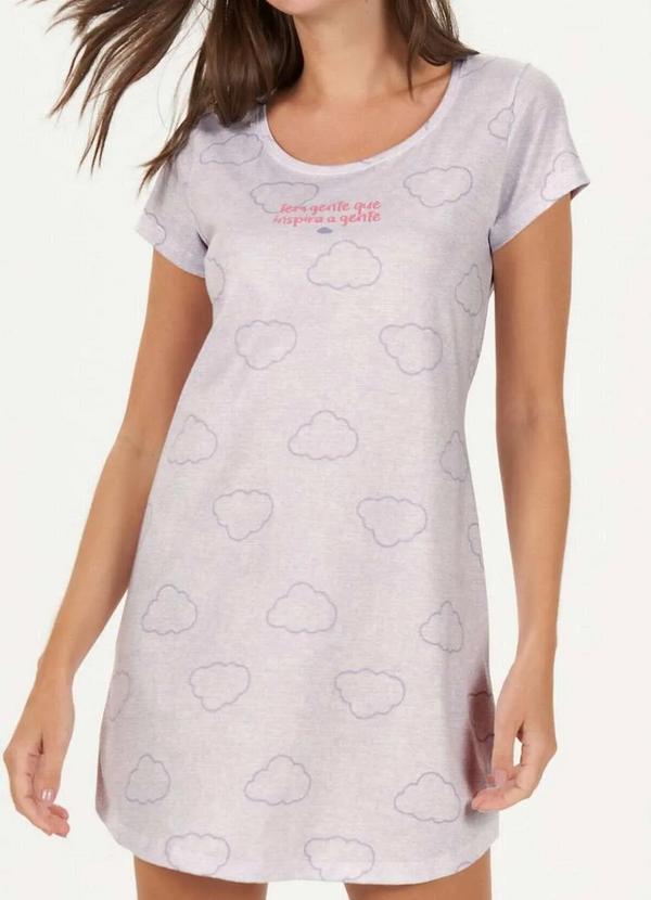 Cor com Amor - Camisola Feminina Curta Cor com Amor 12778 Azul