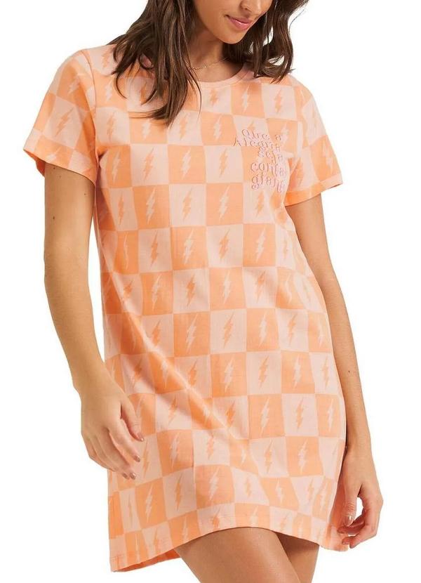 Cor com Amor - Camisola Feminina Curta Cor com Amor 13233 Laranja
