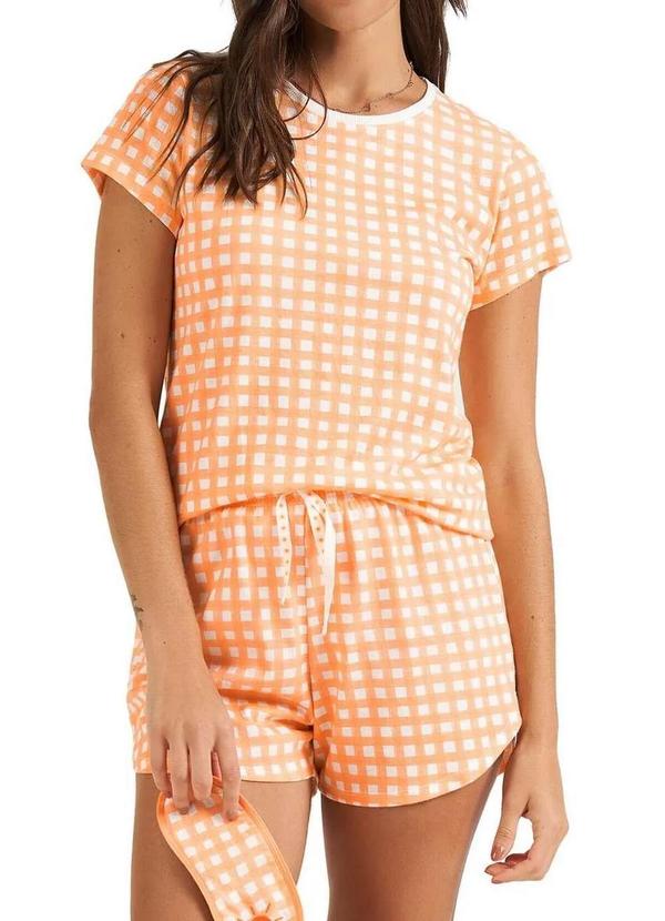 Cor com Amor - Pijama Feminino Curto Cor com Amor 13244 Laranja