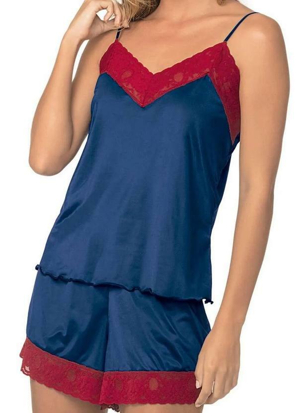 Demillus - Pijama Feminino Curto Demillus 20134 15-Marinho