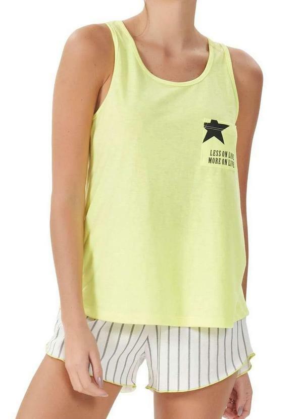 Espaço Pijama - Pijama Feminino Curto Espaço Pijama 41016 Verde-Lima