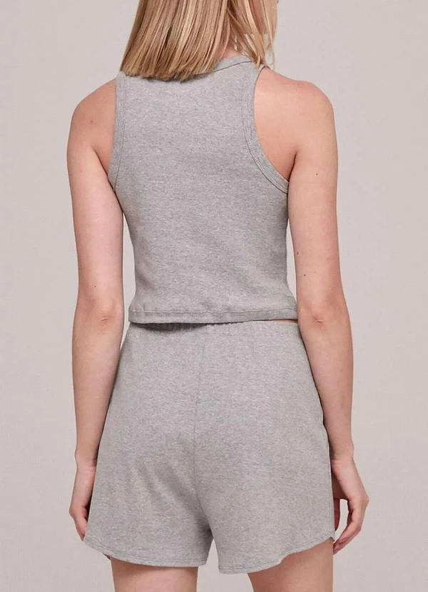 Hering - Pijama Feminino Curto Hering 7ckr M2h-Cinza-Mescla 2