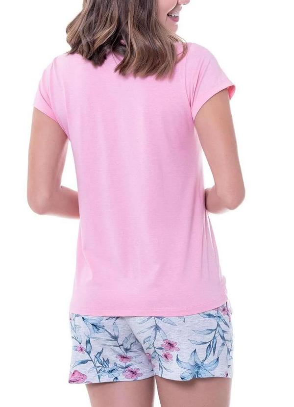 Podiun - Pijama Feminino Curto Podiun 225044 Rosa-Floral 2