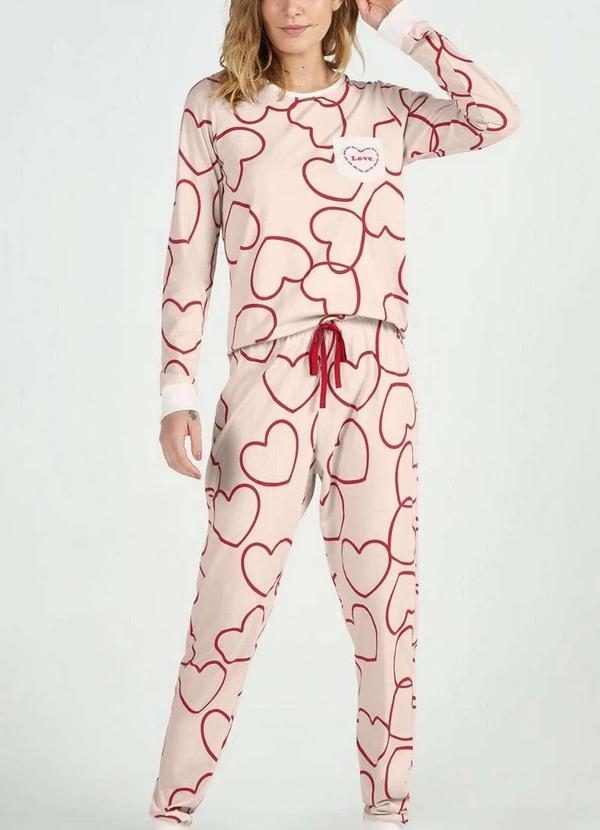 Cor com Amor - Pijama Feminino Longo Cor com Amor 13052 Rosa