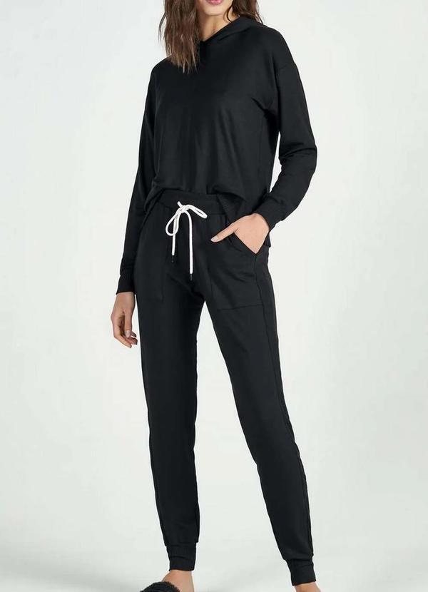 Cor com Amor - Pijama Feminino Longo Cor com Amor 13144 Preto