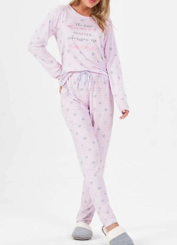 Espaço Pijama - Pijama Feminino Longo Espaço Pijama 41069 Rosa-Claro