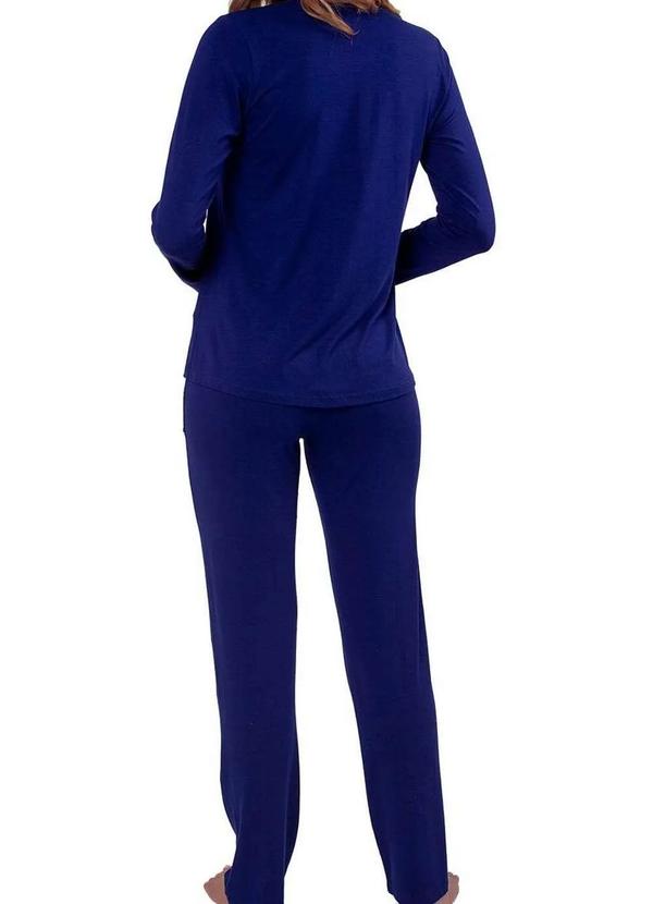 Podiun - Pijama Feminino Longo Podiun 225110 Azul-Profundo 2