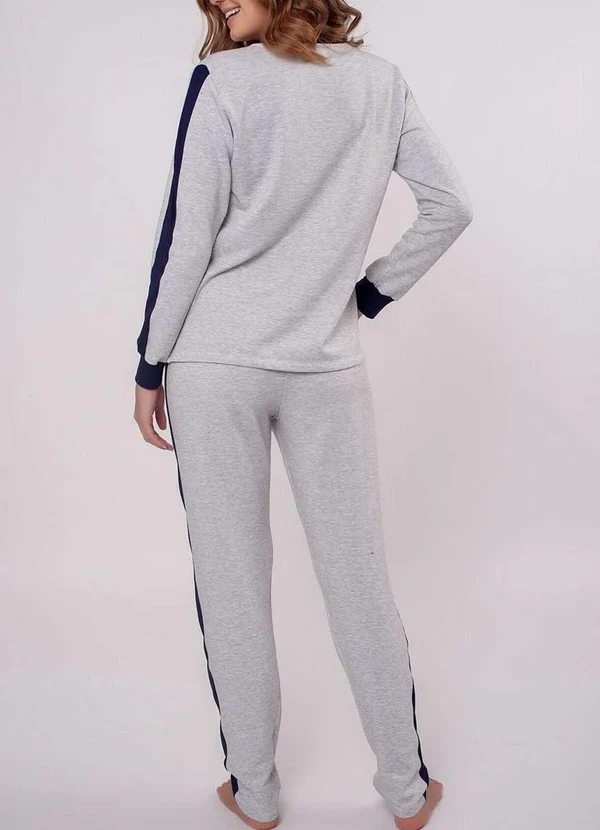 Podiun - Pijama Feminino Longo Podiun 225182 Mescla-Claro 2