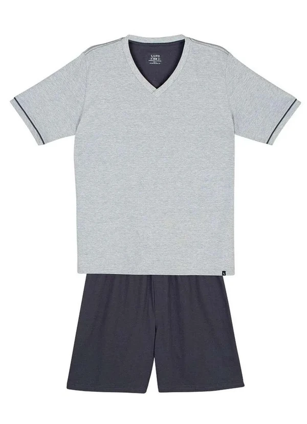 Lupo - Pijama Masculino Curto Lupo 28000-001 8830-Chumbo