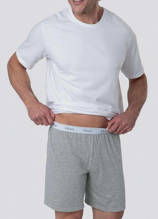 Mash - Pijama Masculino Curto Mash 811.28 Cz05-Cinza-Mescla-Claro