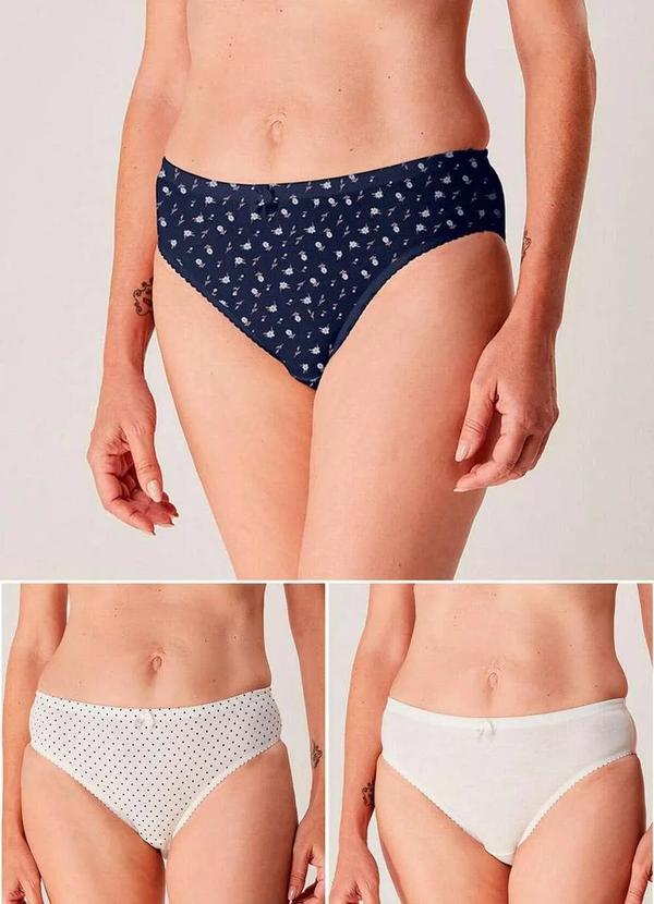 Hering - Kit com 3 Calcinhas Hering 77e9 6h-Azul