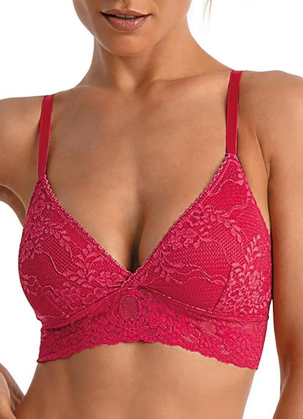 Demillus - Sutiã sem Aro e sem Bojo Demillus 61083 97-Framboesa