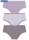 Lupo - Kit com 3 Calcinhas Lobinha 18101-089 Infantil 0900-Lilás-Branco-Cinza - variação: 0904-Cinza-Branco-Marinho