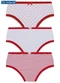 Lupo - Kit com 3 Calcinhas Lobinha 18102-089 Infantil 0904-Vermelho-Branco - variação: 0904-Vermelho-Branco